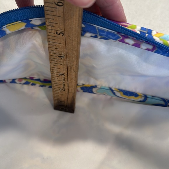 Vera Bradley Capri Blue Shoe Accessory Bag Retired Rare Mesh Front Zipper Travel - Picture 4 of 5